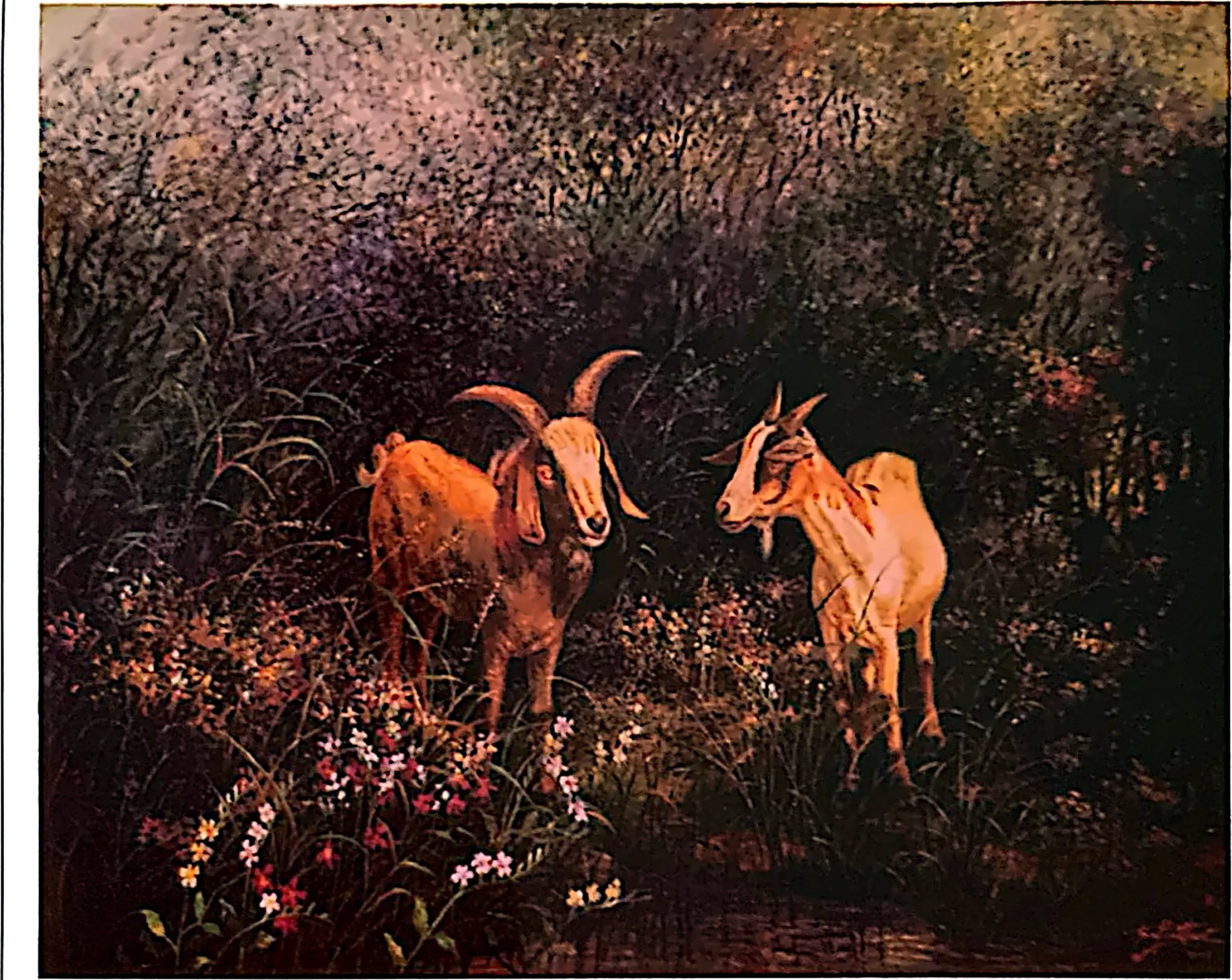 Oil painting titled Courting by Tan Peng Hooi, 2002.
