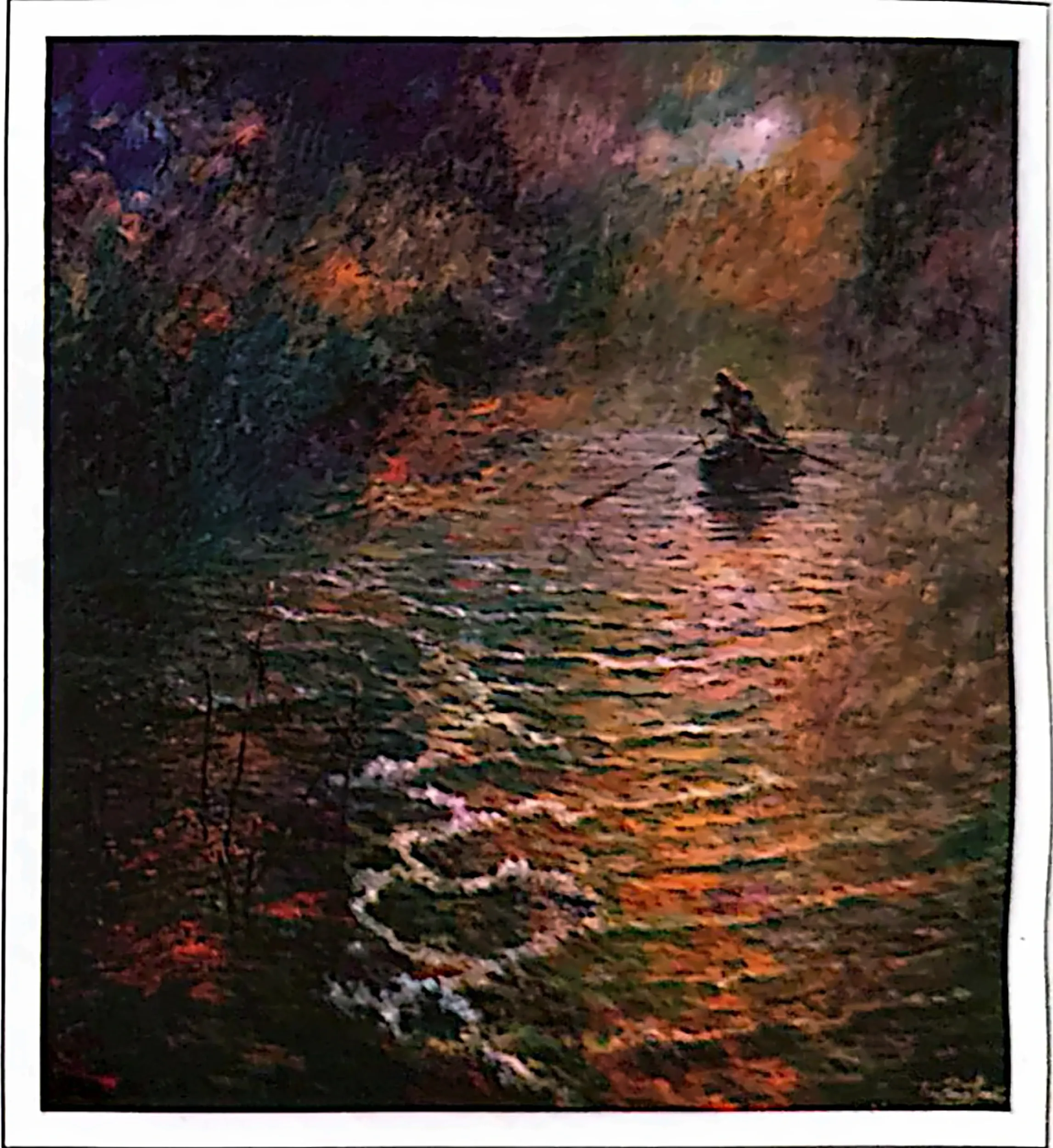 Oil painting titled Early Rower by Tan Peng Hooi, 2002.