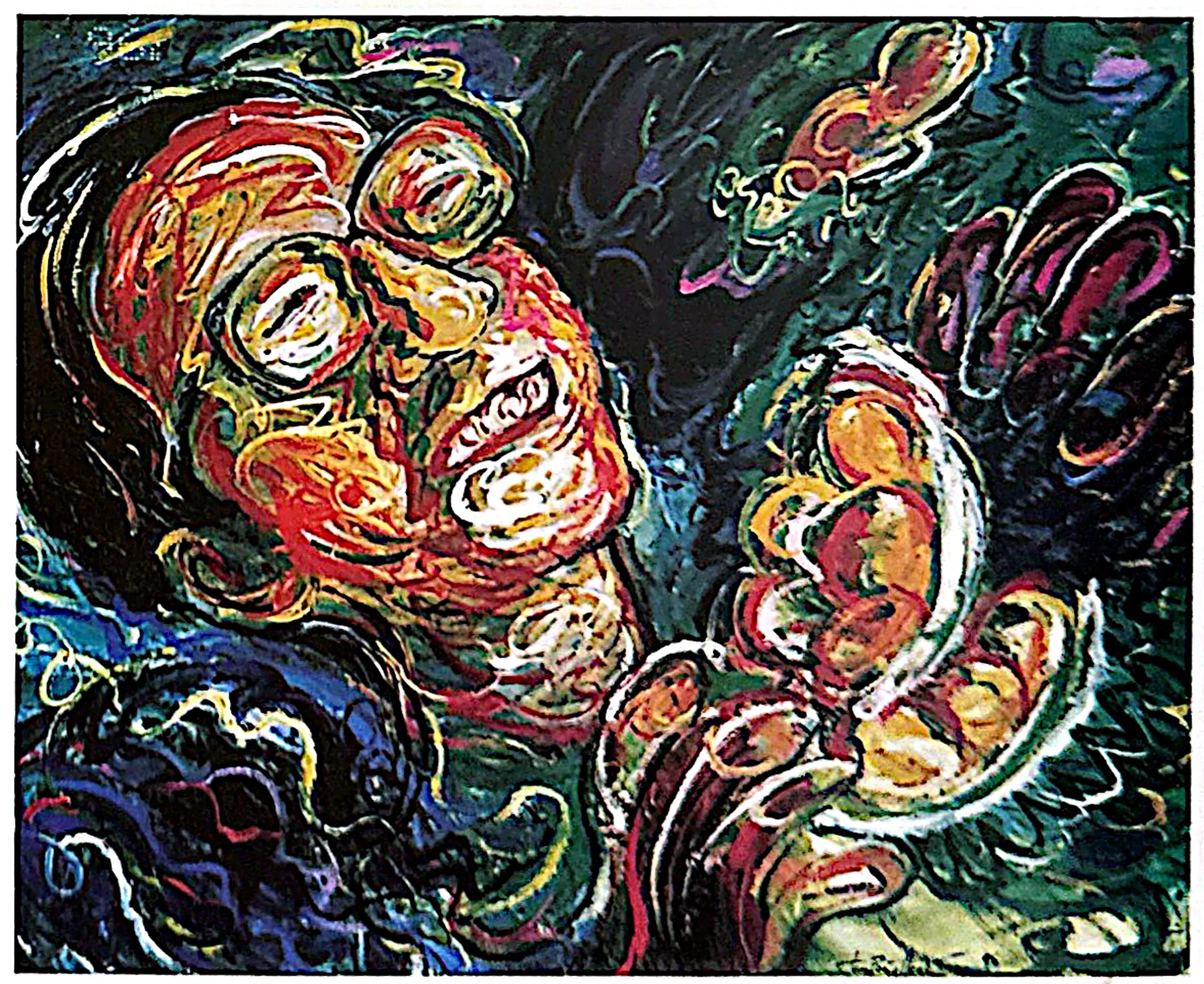 Oil painting titled Durian Heaven by Tan Peng Hooi.