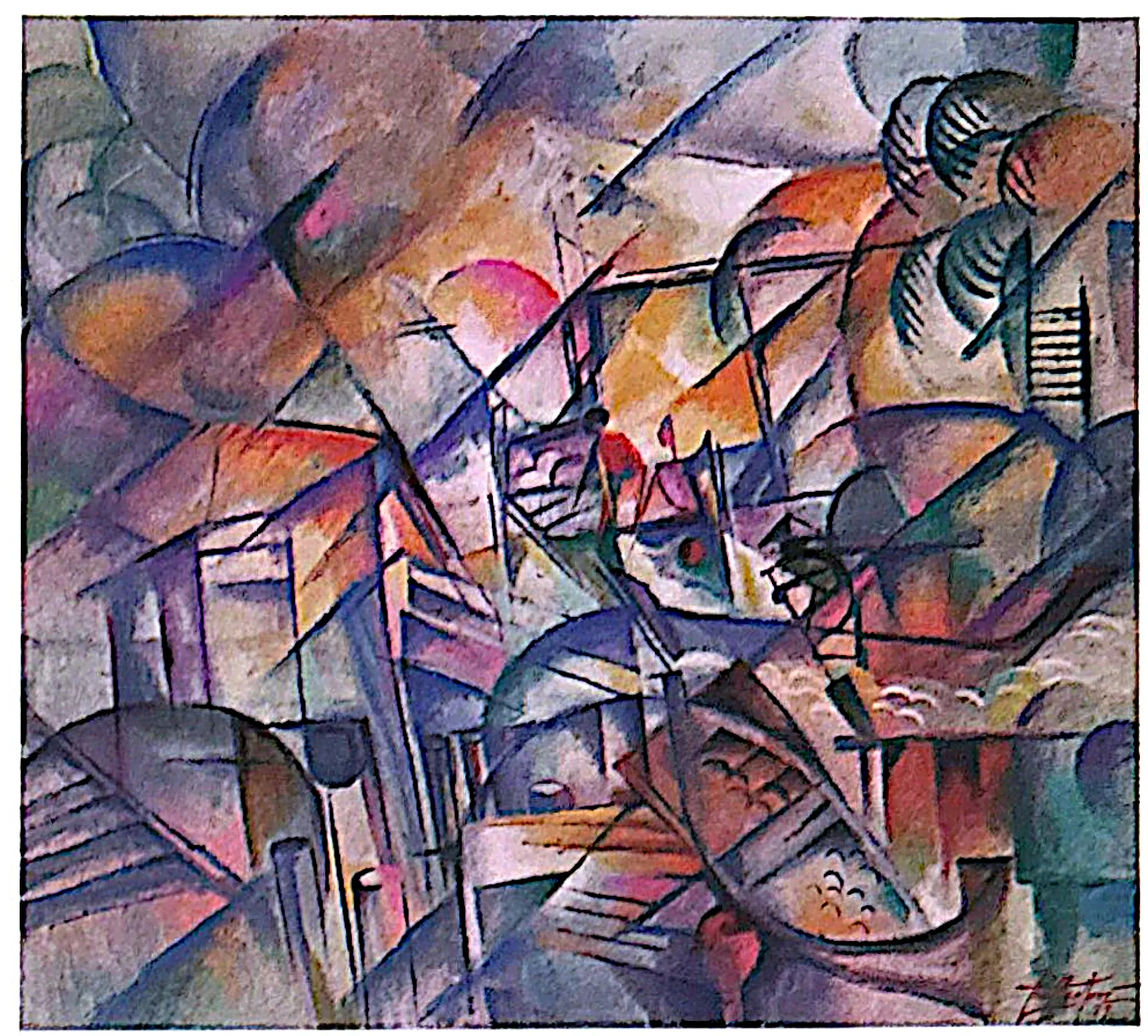 Oil painting titled Fishing Village by Tan Peng Hooi, 1999.
