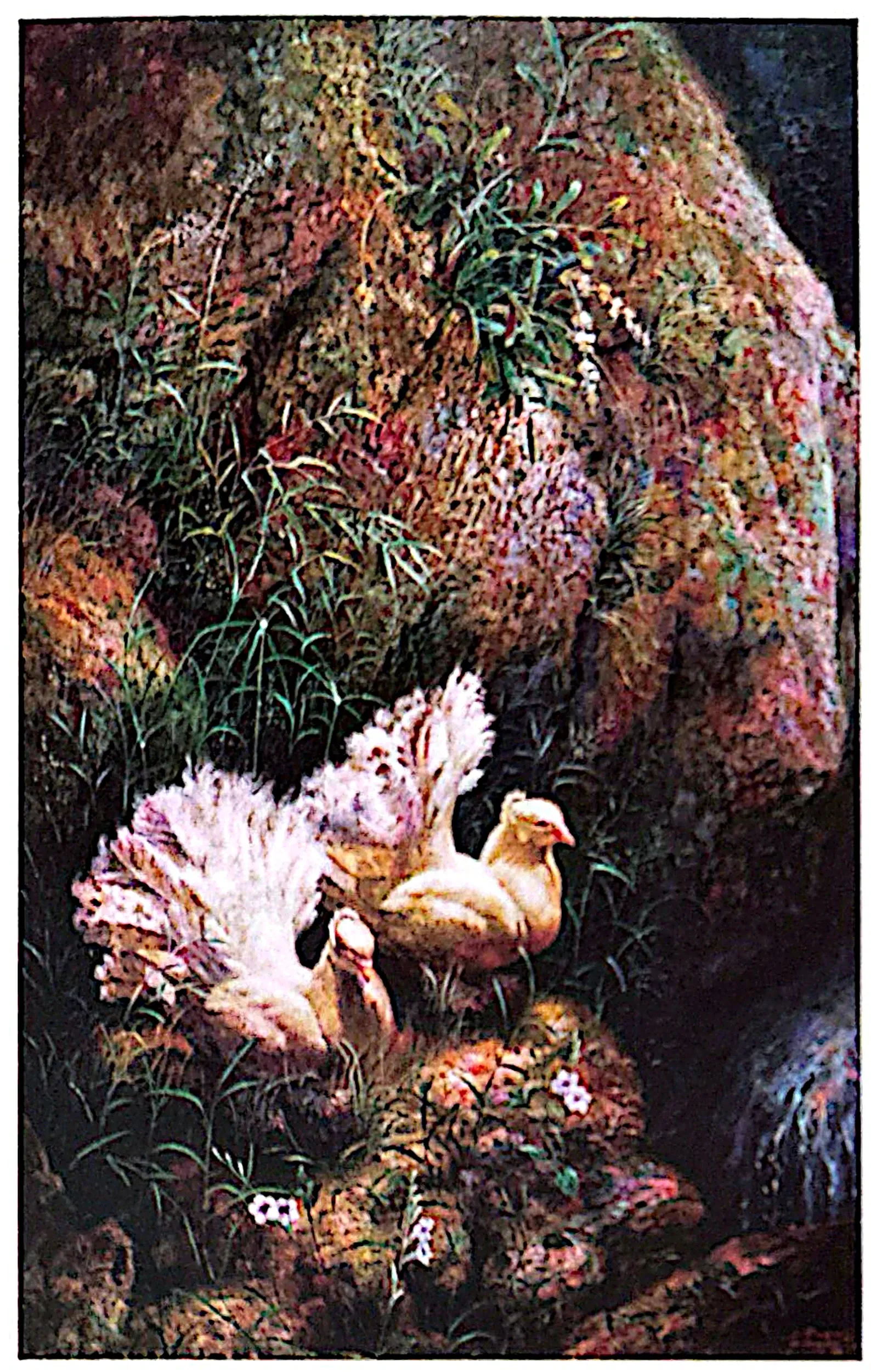 Oil painting titled Peace Doves by Tan Peng Hooi, 1999.