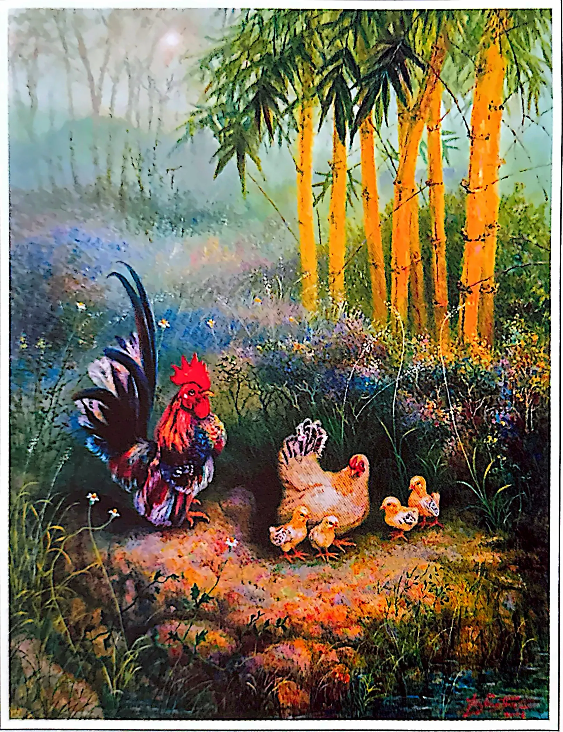 Oil painting titled Full Attention by Tan Peng Hooi, 2008.