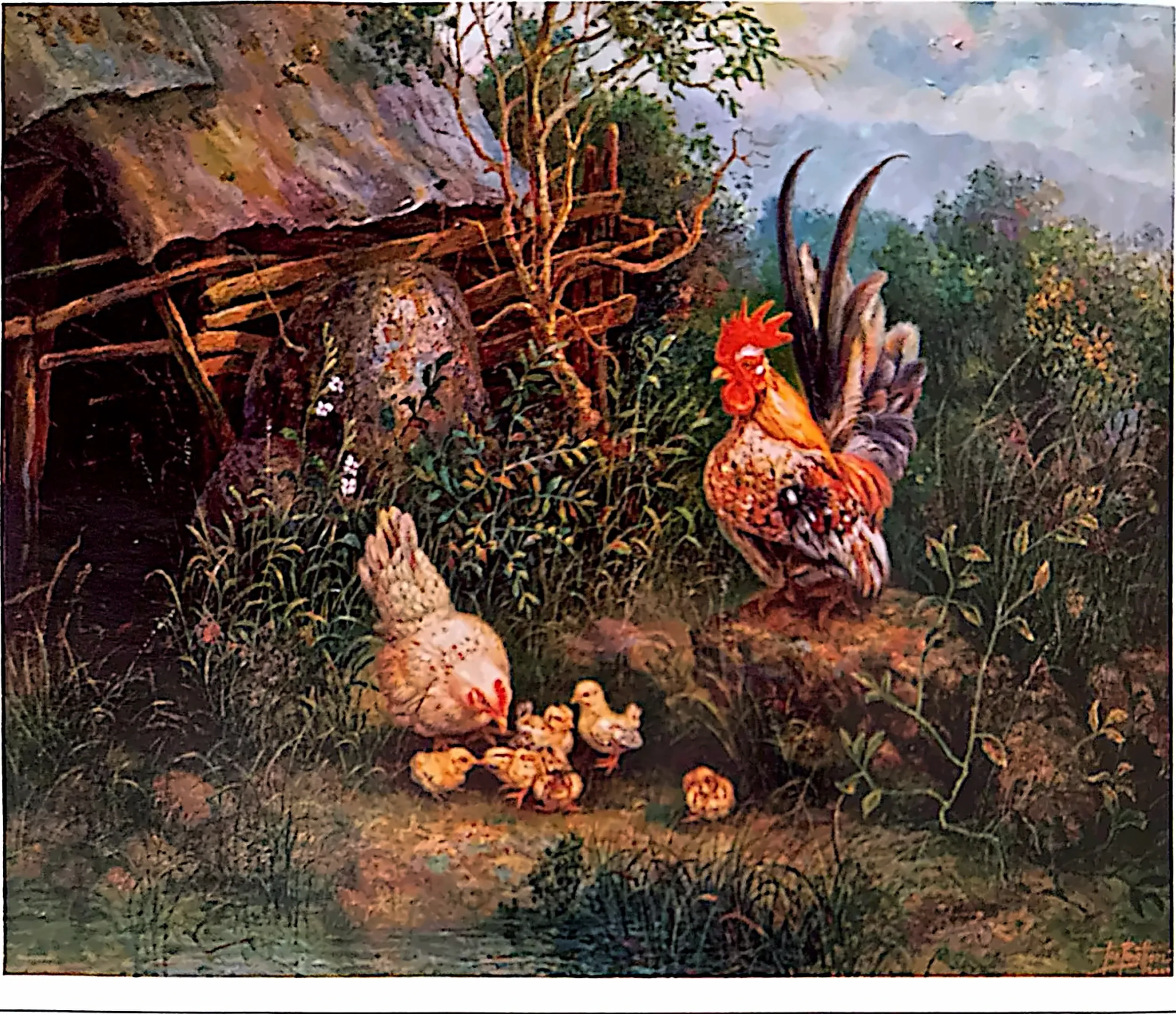 Oil painting titled Happy Family by Tan Peng Hooi, 2002.