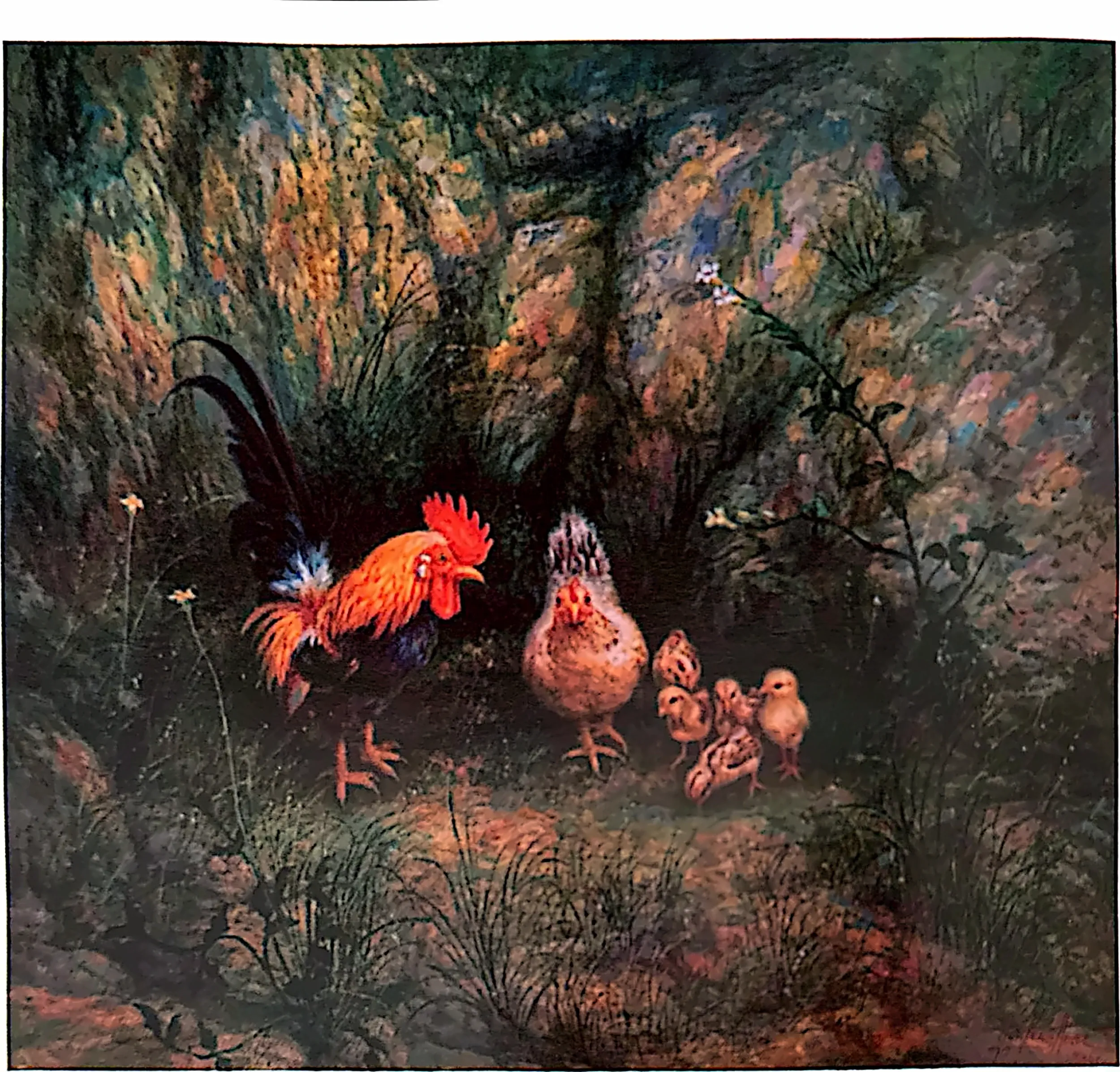 Oil painting titled Happy Family by Tan Peng Hooi, 2001.