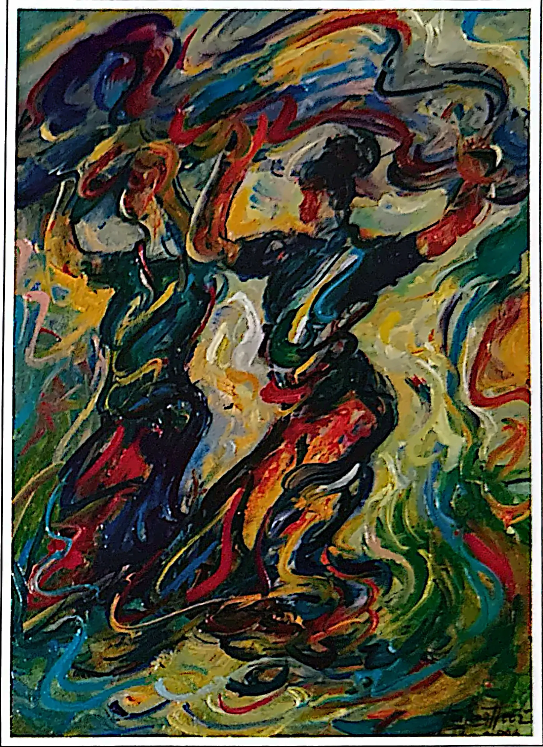 Oil painting titled India Dance by Tan Peng Hooi, 2006.