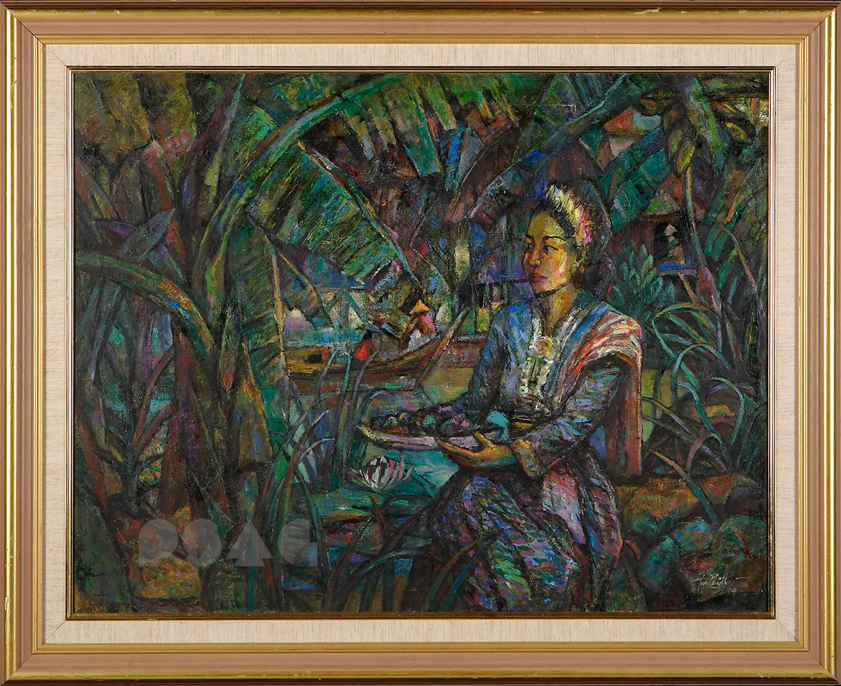Oil painting of a village girl.