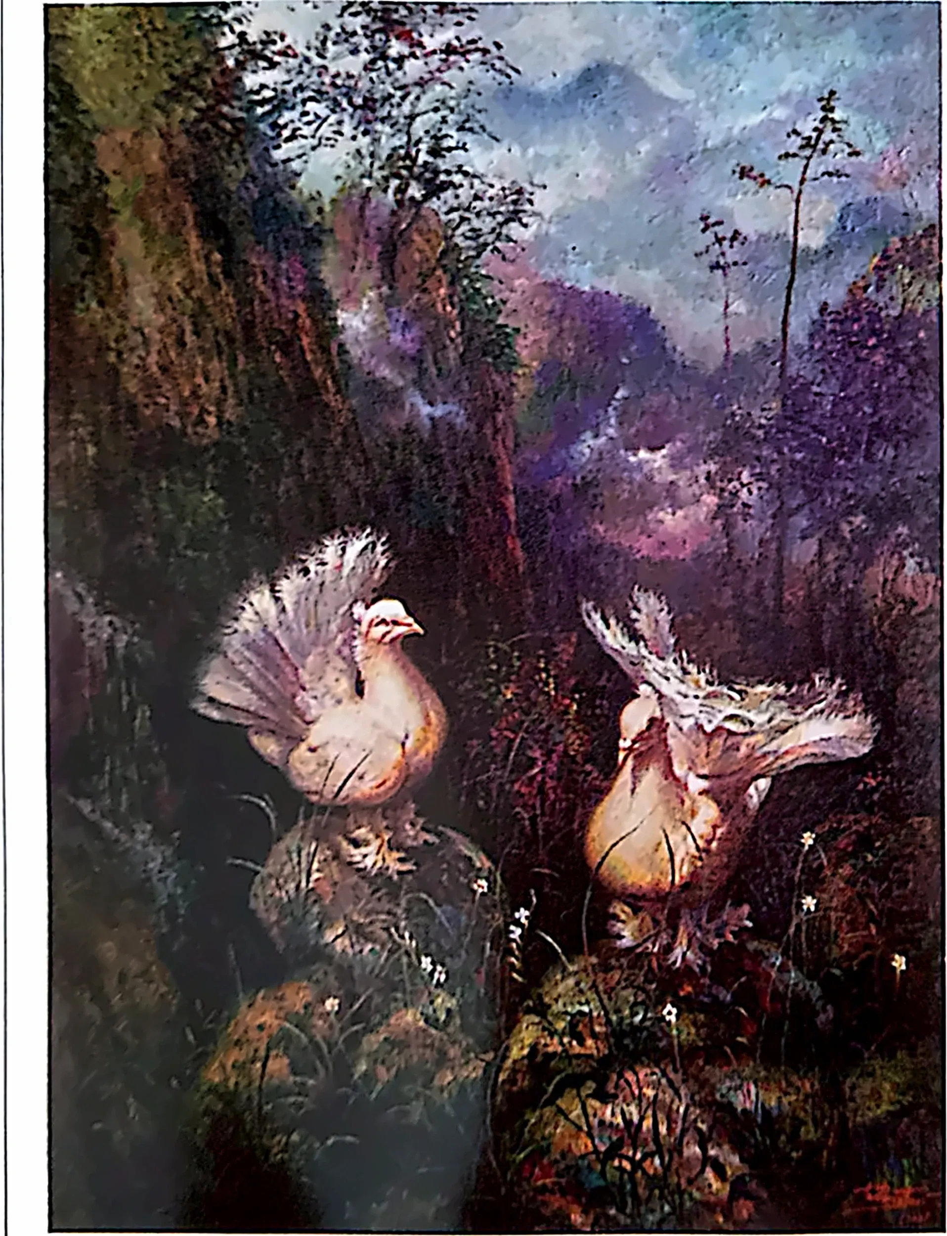 Oil painting titled Peace Doves by Tan Peng Hooi, 2001.