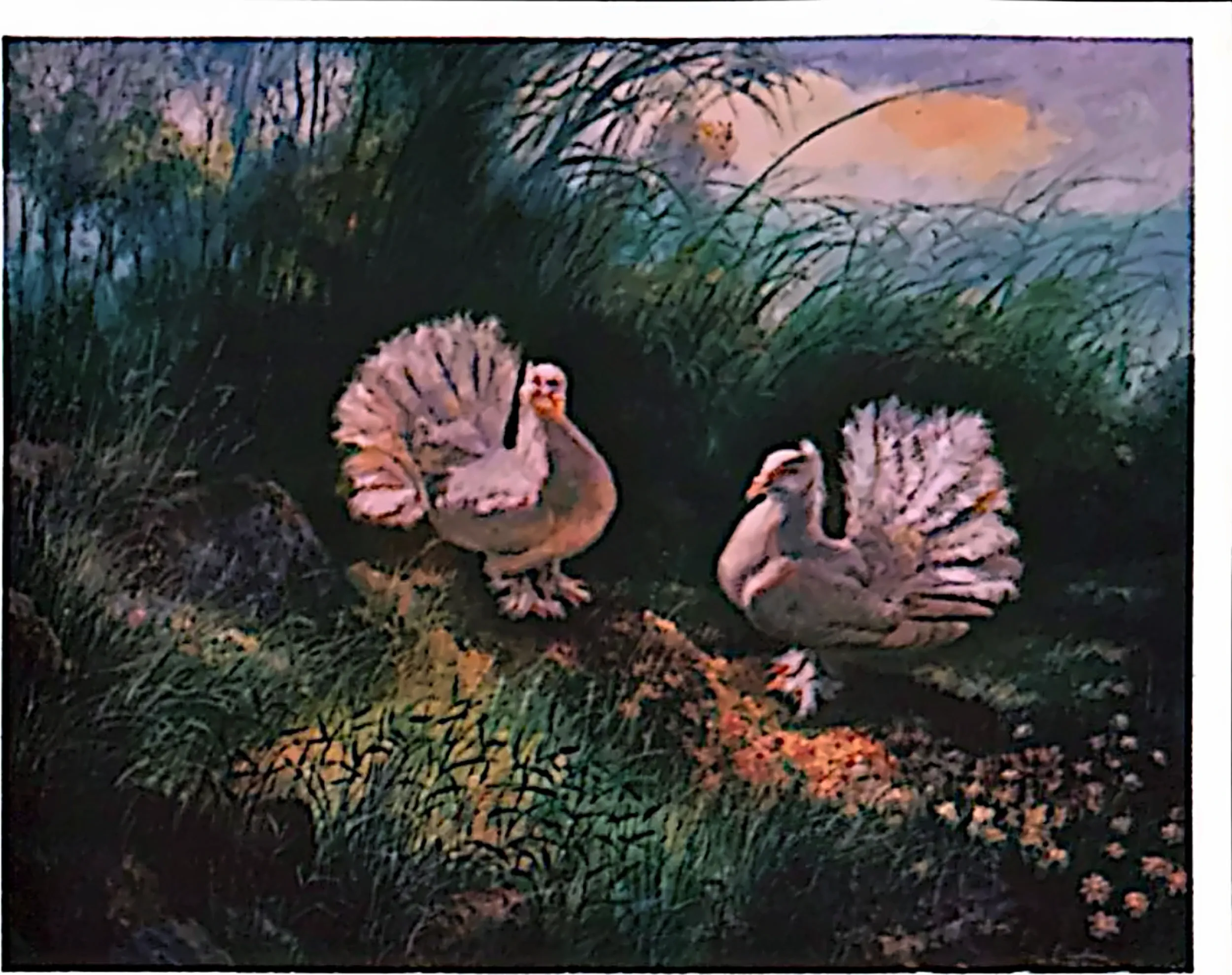 Oil painting titled Peace Doves by Tan Peng Hooi, 2003.