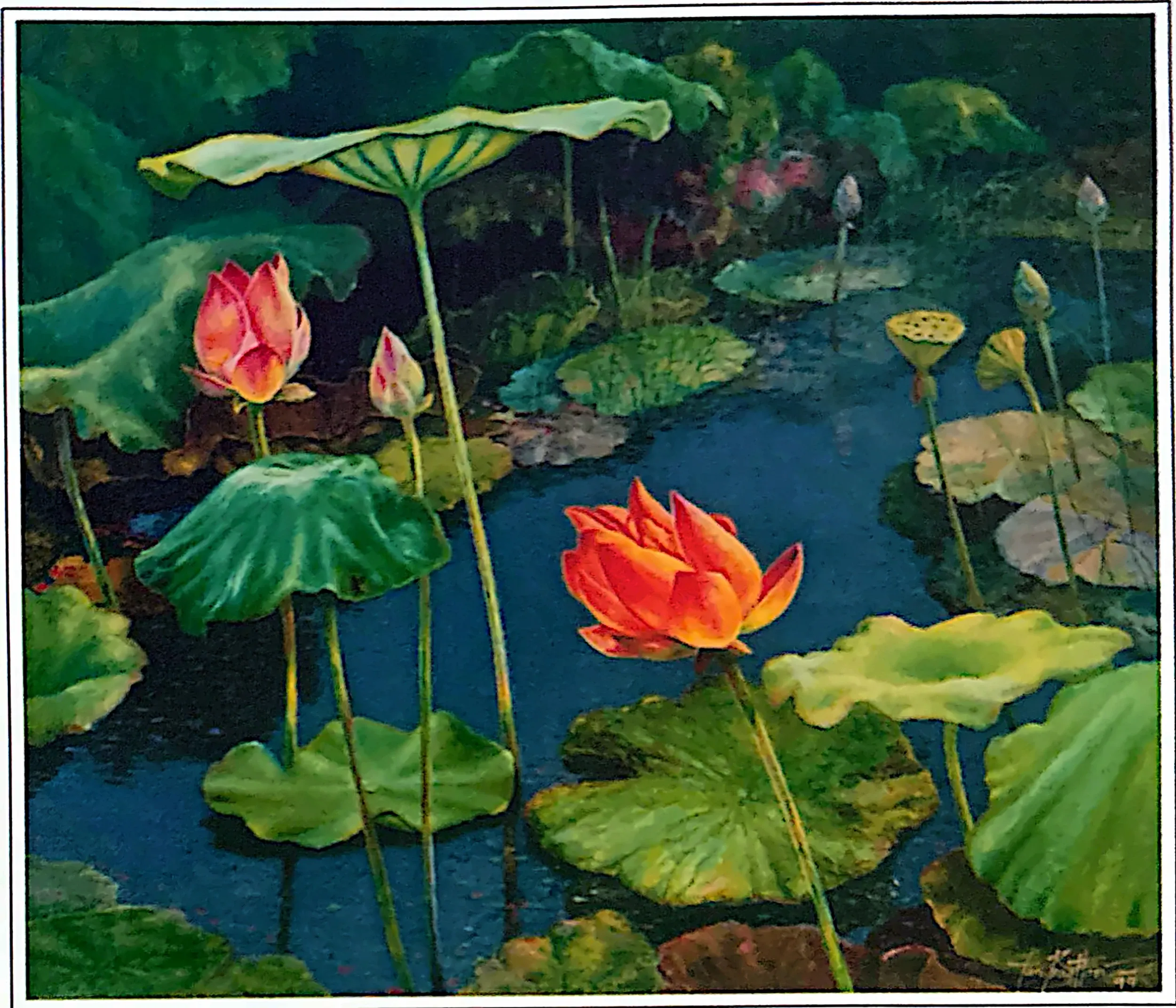 Oil painting titled Protrude Beauty by Tan Peng Hooi, 1999.