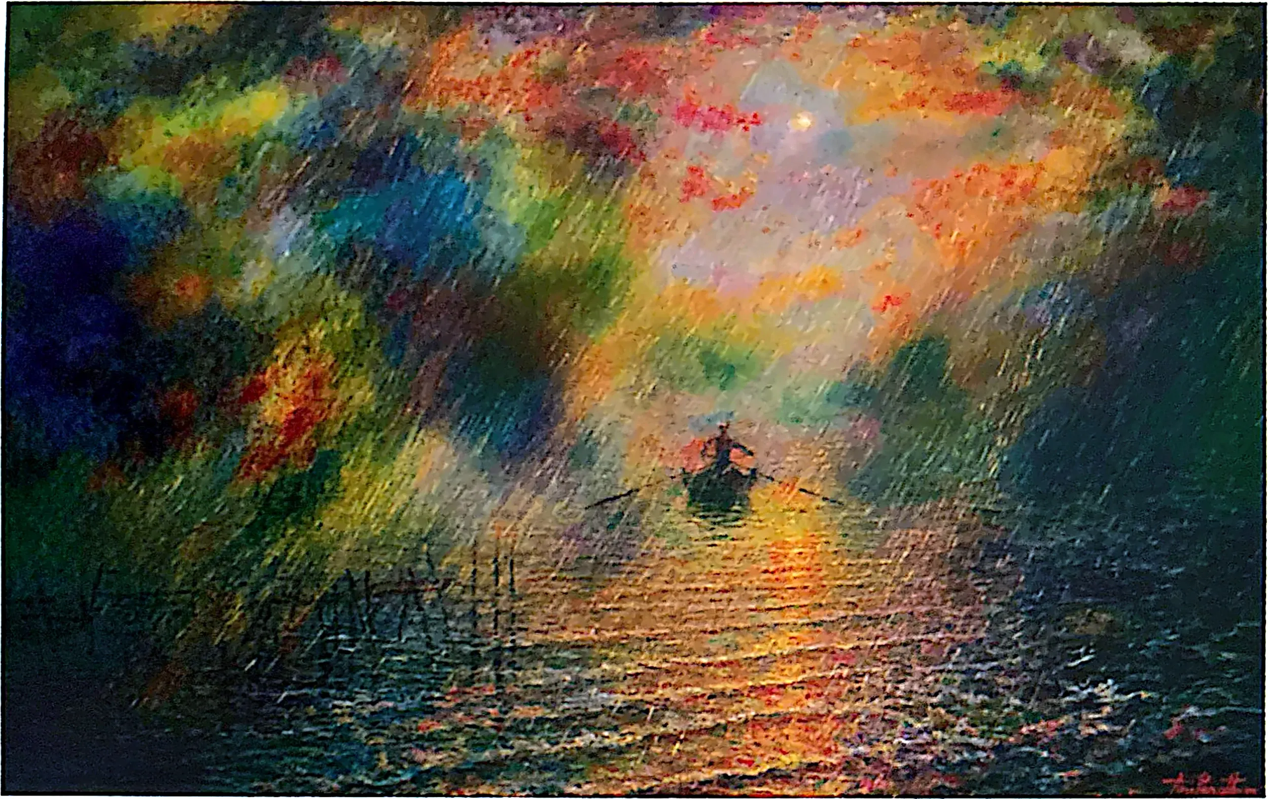 Oil painting titled Returning Home by Tan Peng Hooi, 2005.