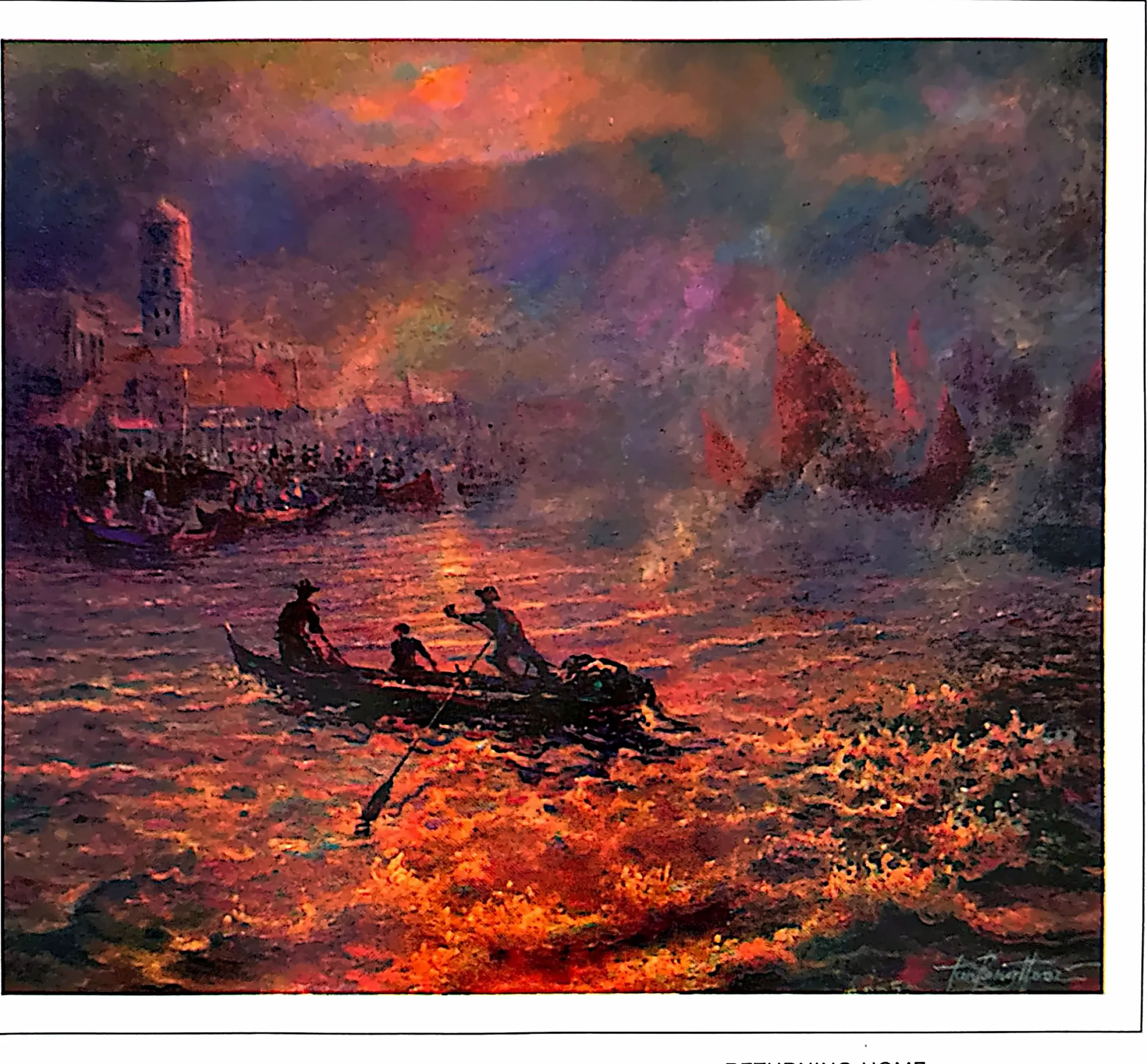 Oil painting titled Returning Home by Tan Peng Hooi, 2005.
