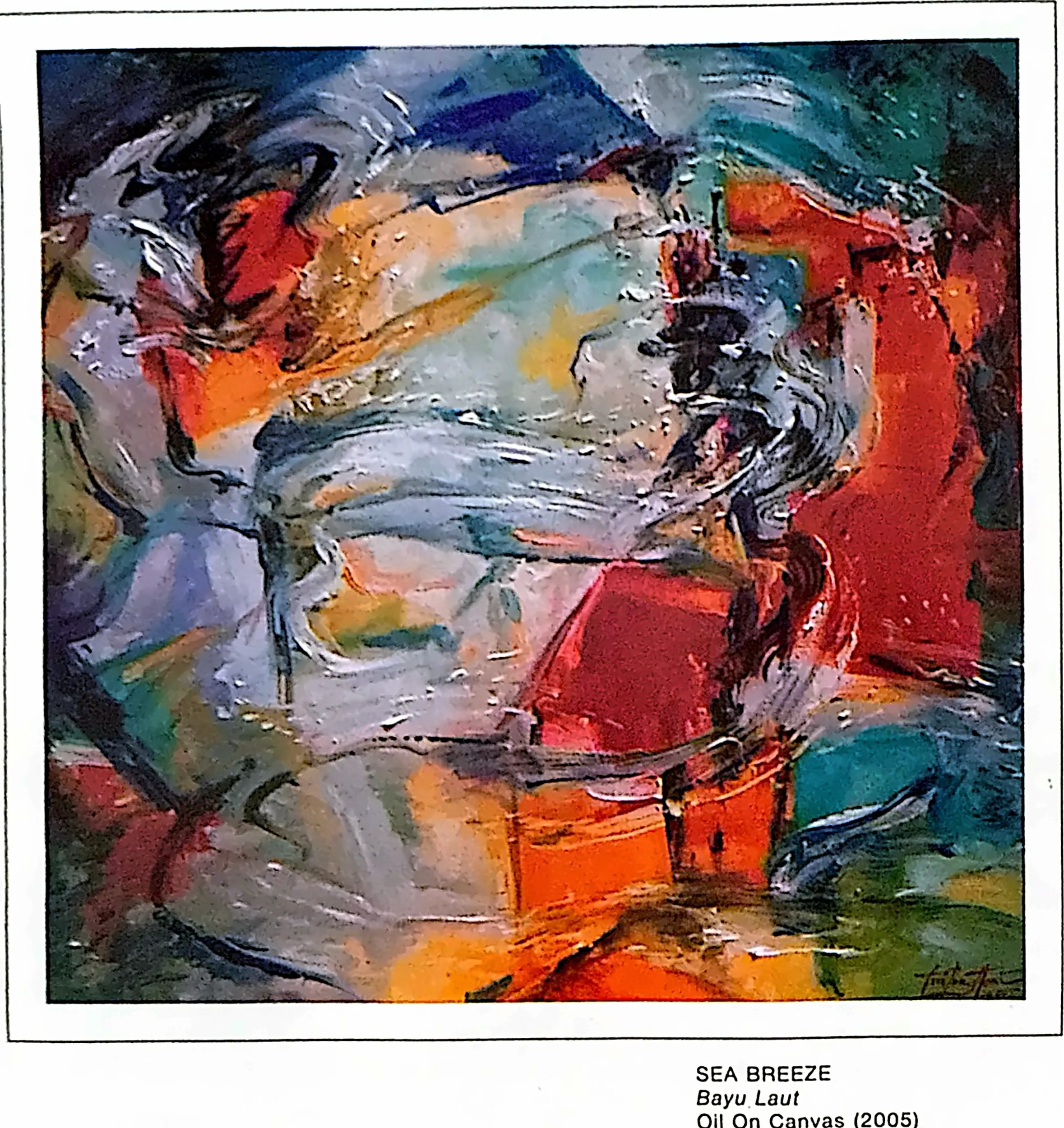 Oil painting titled Sea Breeze by Tan Peng Hooi, 2005.