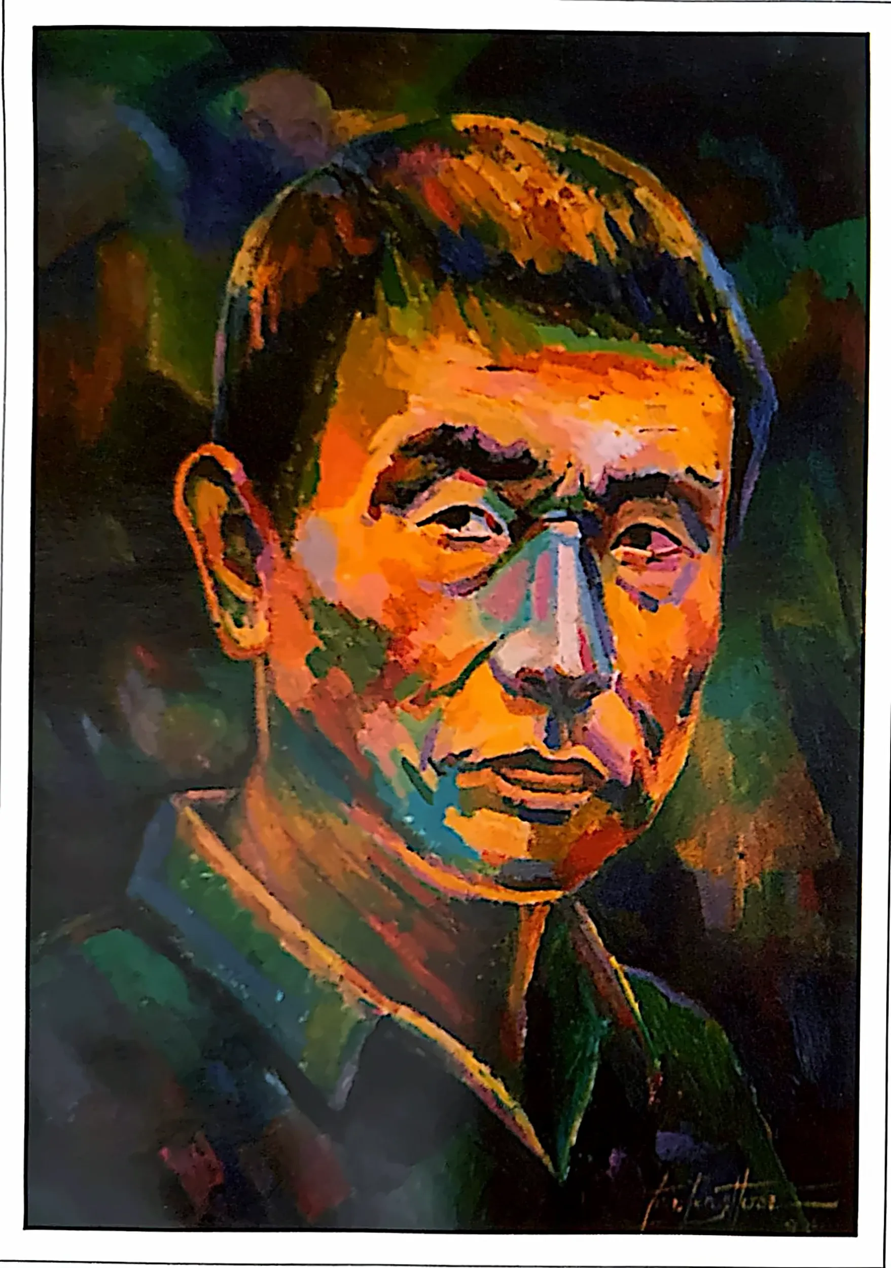 Oil painting titled Self-Portrait by Tan Peng Hooi, 1995.